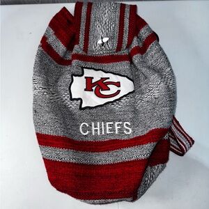 Kansas City Chiefs Backpack Woven Boho Material Embroidered‎ Logo Drawstring